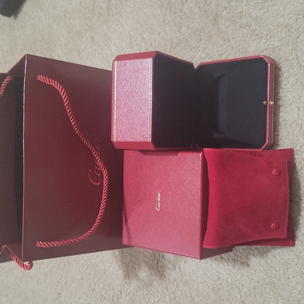Original Cartier bracelet box with travel pouch and bag
